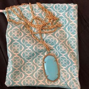 Kendra Scott Reid Gold Long Nexklace- Turquoise